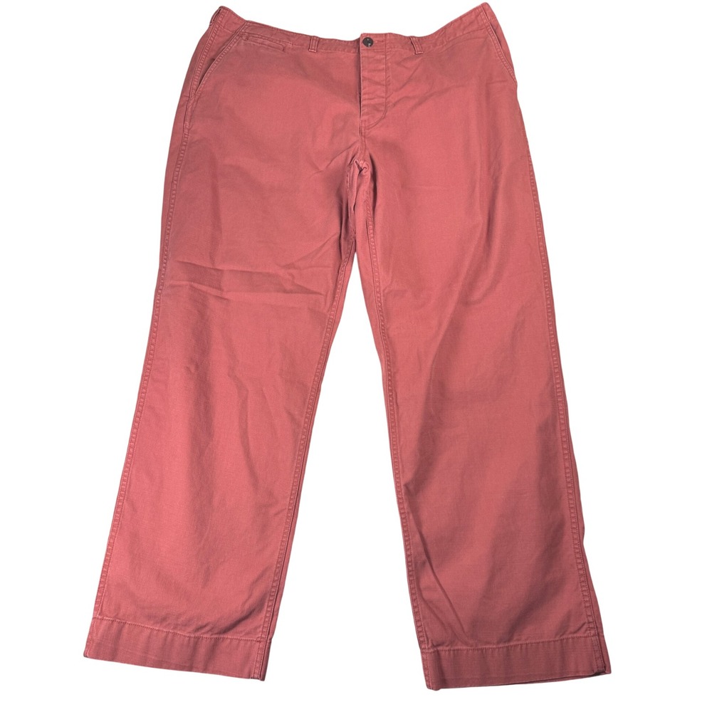LL‎ Bean Freeport Maine Mens 42x34 Cotton Casual Pants Salmon Red Trousers